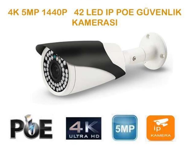 5 MP 1440P 42 LED 3.6 MM DIŞ MEKAN POE IP GÜVENLİK KAMERASI RMP-1426