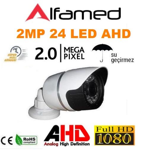2MP 1080P AHD 24 Led Metal Kasa Bullet Kamera AL-1232